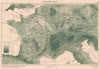 FRANCE RAINFALL. Precipitation. CORTAMBERT 1880 old antique map plan chart