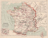 FRANCE ROCK TYPES & MINERAL WATER SOURCES. Carrières. Eaux Minérales 1880 map