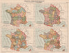 FRANCE ADMINISTRATIVE Army/Ecclesiastical/Judicial/University divisions 1880 map