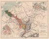 FRANCE NORTH SEA MER DU NORD WATERSHED Rhine Meuse Escaut/Scheldt basin 1880 map
