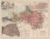 FRANCE MANCHE ENGLISH CHANNEL WATERSHED. Seine Somme Orne Rance basins 1880 map