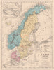 SCANDINAVIA Sweden Norway Denmark. Saint Barthélemy/Antilles. Stockholm 1880 map