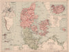 DENMARK & COLONIES. Iceland Copenhagen Danish West Indies Greenland 1880 map