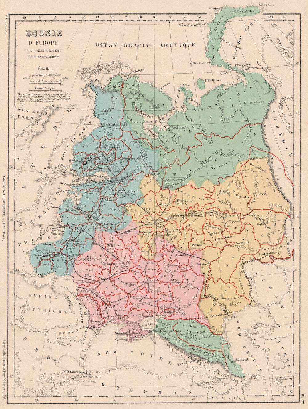 EUROPEAN RUSSIA showing railways & oblasts. Russia in Europe 1880 old map