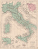 ITALY. Inset plan of Rome. Naples environs. CORTAMBERT 1880 old antique map