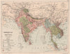 SOUTH ASIA. Hindustan and Indochina. India Siam Cochinchina Burma 1880 old map
