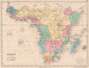 SUB-SAHARAN AFRICA showing French British Portuguese Spanish colonies 1880 map