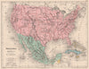 United States and Mexico. Bahamas Cuba. North America. CORTAMBERT 1880 old map