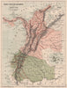 United States of Colombia & Ecuador. Inset Galapagos Islands 1880 old map