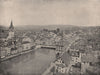 ZURICH. Grosse Stadt & Kleine Stadt. River Limmat. Switzerland 1895 old print