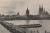 KOLN COLOGNE. View from the right bank. Cathedral &Bridge of Boats. Germany 1895
