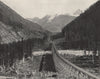 THE ROCKIES. Loop, showing four tracks. North America 1895 old antique print