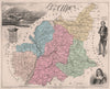 ALPES-DE-HAUTE-PROVENCE 'Basses-Alpes' Digne Manuel Gassendi.VUILLEMIN 1879 map