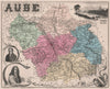 AUBE. Département. Nogent sur Seine. Mignard. Thénard. VUILLEMIN 1879 old map