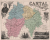 CANTAL. Département. Aurillac. de Pradt. VUILLEMIN 1879 old antique map chart