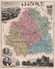 INDRE. Département. ‍Châteauroux. Sarzai. Bertrand. Faye. VUILLEMIN 1879 map