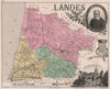 LANDES. Département. Mont-de-Marsan. Vincent de Paul. VUILLEMIN 1879 old map