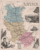 LOIRE. Département. Montbrison. Gall. VUILLEMIN 1879 old antique map chart