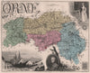 ORNE. Département. ‍Alençon. Corday. VUILLEMIN 1879 old antique map plan chart