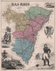 BAS-RHIN. Département. Strasbourg. Kleber. VUILLEMIN 1879 old antique map