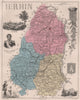 HAUT-RHIN avant/before 1870. Département. Colmar. Lefèbvre. VUILLEMIN 1879 map