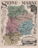 SEINE-ET-MARNE. Département. Montereau. Amyot. VUILLEMIN 1879 old antique map