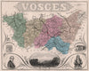 VOSGES. Département. ‍Épinal. Gilbert. Jeanne d'Arc. VUILLEMIN 1879 old map