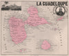 GUADELOUPE & MARIE-GALANTE. Soufrière. Dugommier. Antilles. VUILLEMIN 1879 map