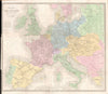 Large EUROPEAN RAILWAYS map. In use & UC. Steamship routes. VUILLEMIN 1879