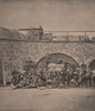 PARIS COMMUNE 1871. Fort d'Aubervilliers occupé par les Prussiens c1873 print