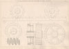VICTORIAN ENGINEERING DRAWING. Spur gearing system illustrations 1876 print