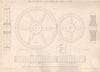 VICTORIAN ENGINEERING DRAWING. Spur wheel & pinion in gear. Projections 1876