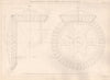 VICTORIAN ENGINEERING DRAWING. Bevel-wheel & pinion in gear. Projections 1876
