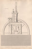 VICTORIAN ENGINEERING DRAWING. High pressure steam Engine-Side Elevation 1876