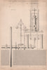 VICTORIAN ENGINEERING DRAWING. High pressure steam engine. End Elevation 1876