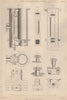 VICTORIAN ENGINEERING DRAWING. High pressure steam Engine-Details 1 1876 print