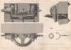 VICTORIAN ENGINEERING DRAWING. Examples of finished shading, Mill Gearing 1876