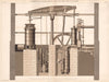 19C ENGINEERING DRAWING. Double blowing engine. James Gray (Glasgow) 1876