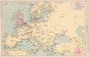 Europe. British & US Diplomatic & Consular Representation. Embassies 1925 map