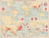 World. Food Production. Rice, Millets, Sago & Buckwheat. China & India 1925 map