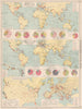 World. Food Production. Fruits. Apples Bananas Nuts Citrus Prunes Pears 1925 map