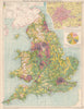 England & Wales. Commercial Development. Mineral & mining 1925 old vintage map