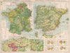 France Belgium Spain Portugal. Commercial Development. Manufacturing 1925 map