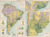 South America. Commercial/Industrial Development. Agricultural products 1925 map