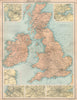BRITISH ISLES RAILWAYS. Glasgow Edinburgh Manchester Birmingham London 1912 map