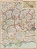 ENGLAND SOUTH. Thames Valley Midlands S Coast Cotswolds. Birmingham 1912 map