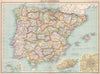 IBERIA. Spain showing provinces & Portugal. Inset Cadiz Lisbon Madrid 1912 map
