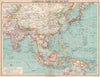 ASIA/EAST INDIES British India Siam French Indochina 1912 old antique map