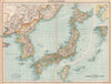 JAPAN & KOREA. Inset Tokyo bay. Formosa Taiwan. Railways. BARTHOLOMEW 1912 map