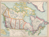 CANADA provinces & railroads. Inset Vancouver environs. BARTHOLOMEW 1912 map